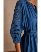 Micha R besticktes Petrolkleid