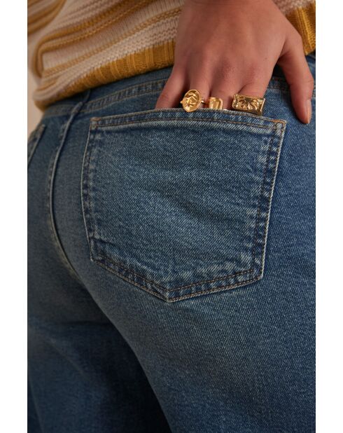 Licht gewassen spijkerbroek in mos