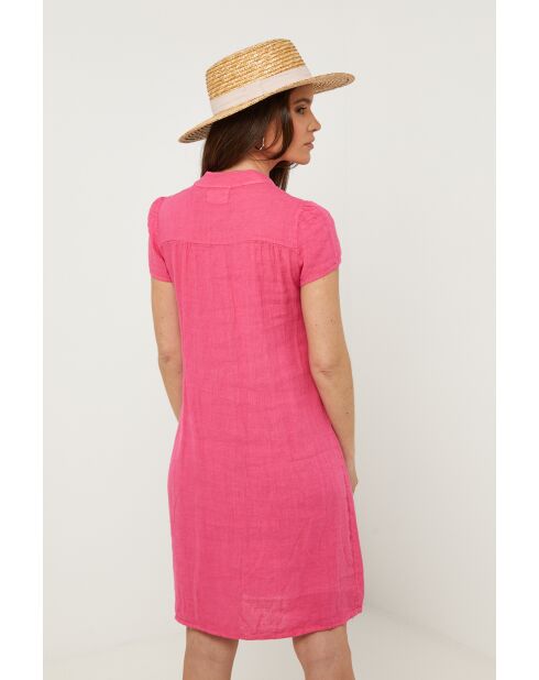 Robe Ysé 100% Lin fushia