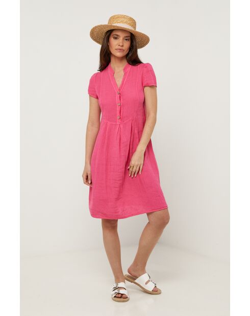 Robe Ysé 100% Lin fushia