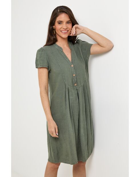 Robe Ysé 100% Lin kaki