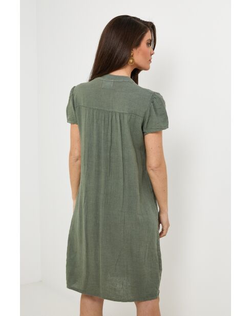 Robe Ysé 100% Lin kaki