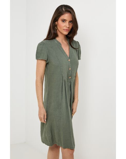 Robe Ysé 100% Lin kaki