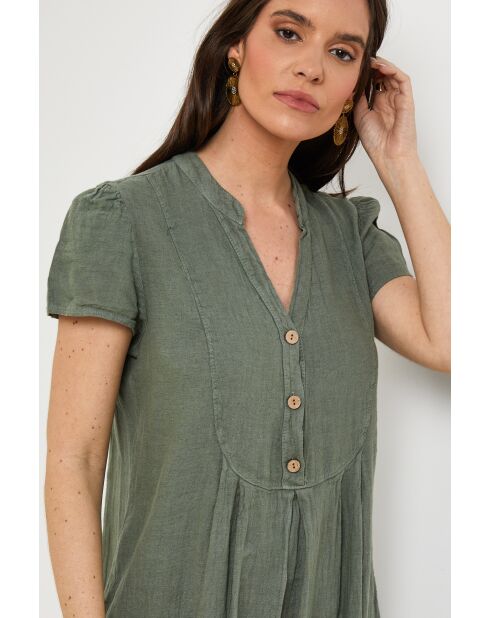 Robe Ysé 100% Lin kaki