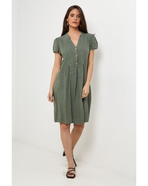 Robe Ysé 100% Lin kaki