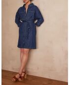 Lilou R dunkles indigofarbenes Jeanskleid