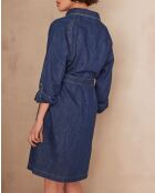 Lilou R dunkles indigofarbenes Jeanskleid