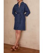 Lilou R dunkles indigofarbenes Jeanskleid