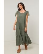 Robe Sohana 100% Lin kaki