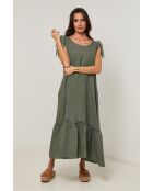 Robe Sohana 100% Lin kaki