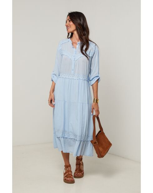 Robe Liora 100% Coton ciel