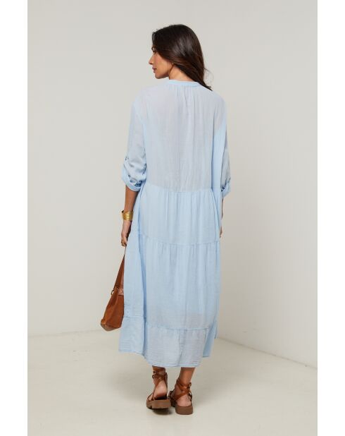 Robe Liora 100% Coton ciel