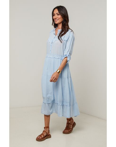 Robe Liora 100% Coton ciel