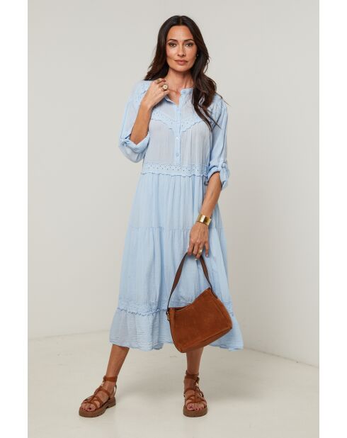 Robe Liora 100% Coton ciel
