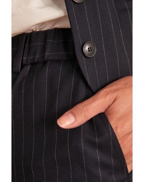 Sabil P Gestreifte Hose, marineblau