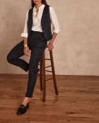 Sabil P Gestreifte Hose, marineblau