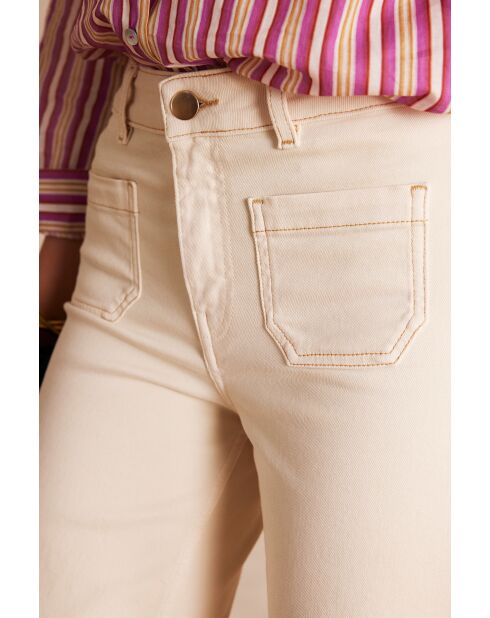 Luna broek Cream overdyed