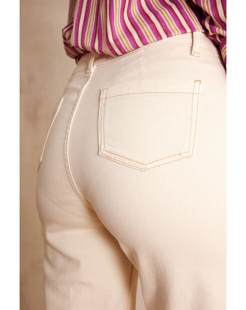 Luna broek Cream overdyed