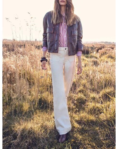 Luna broek Cream overdyed