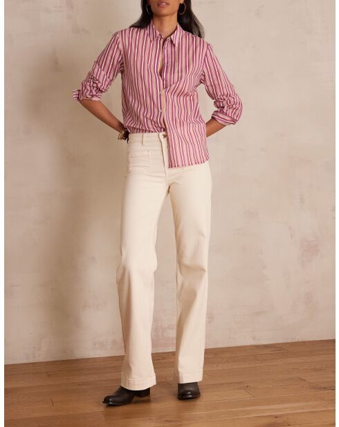 Luna broek Cream overdyed