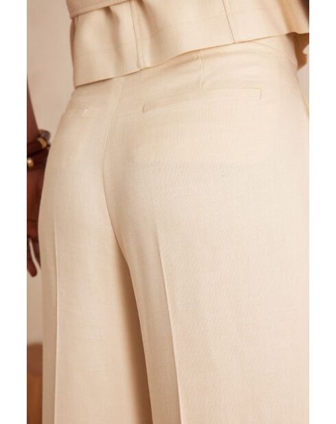 Layla P Uni crèmekleurige broek