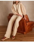 Layla P Uni crèmekleurige broek