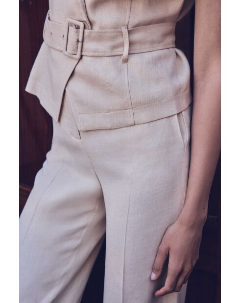 Layla P Uni crèmekleurige broek