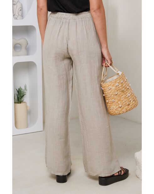 Pantalon Tessia 100% Lin beige