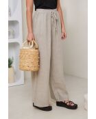 Pantalon Tessia 100% Lin beige