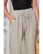 Pantalon Tessia 100% Lin beige
