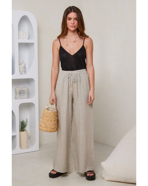 Pantalon Tessia 100% Lin beige