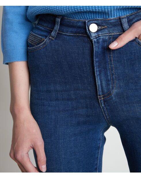 Naty Slim Studs donkere indigobroek