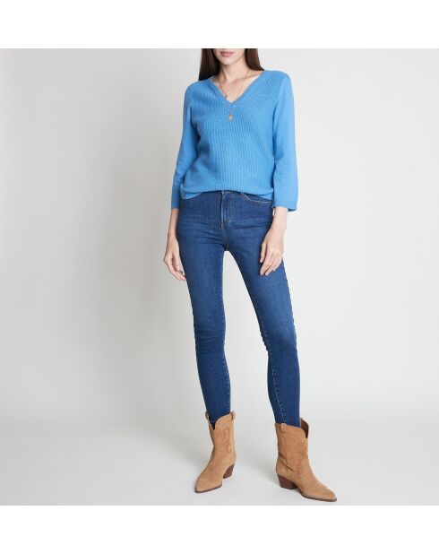 Naty Slim Studs donkere indigobroek