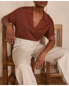 Schokoladenfarbener Lencel-Pullover