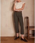 Patience Khakifarbene, überfärbte Hose