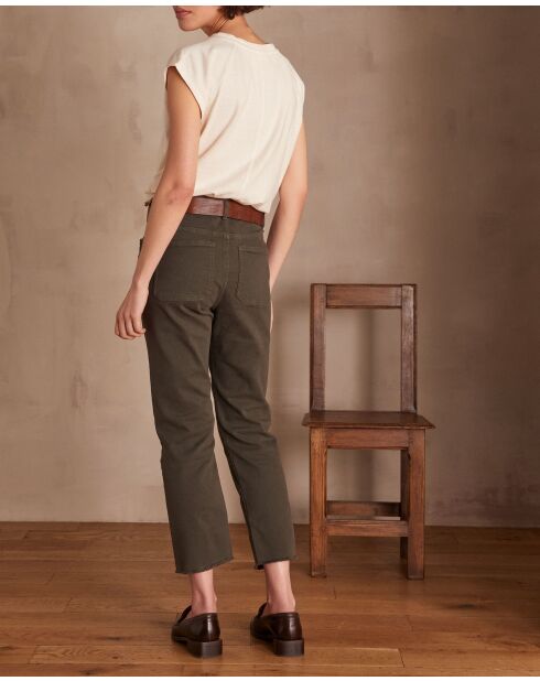 Patience Khakifarbene, überfärbte Hose