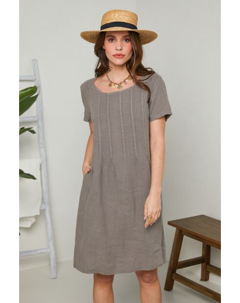 Robe Inaya 100% Lin taupe