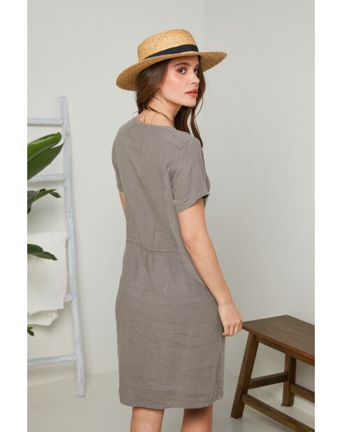 Robe Inaya 100% Lin taupe