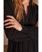 Lucilia R schwarzes besticktes Kleid