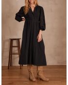 Lucilia R schwarzes besticktes Kleid