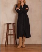 Lucilia R schwarzes besticktes Kleid