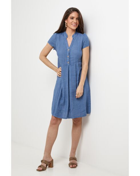 Robe Ysé 100% Lin indigo