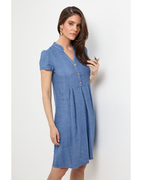 Robe Ysé 100% Lin indigo