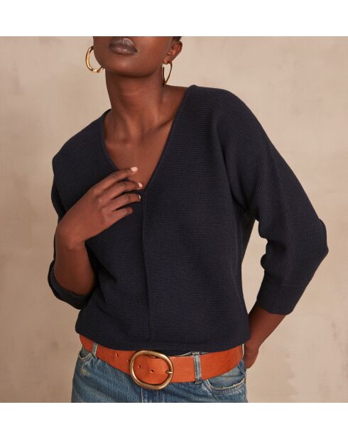 Marineblauwe trui Anna