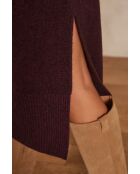 Mariane R Aubergine gebreide jurk