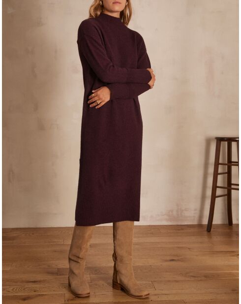 Mariane R Aubergine gebreide jurk