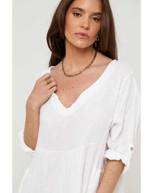 Robe Léana 100% Lin blanc