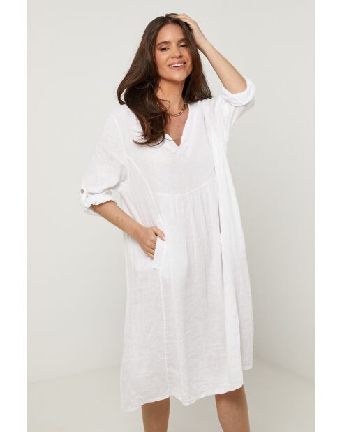 Robe Léana 100% Lin blanc