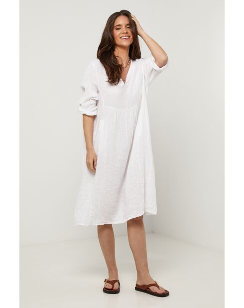 Robe Léana 100% Lin blanc