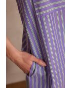 Gigi R paarse gestreepte jurk